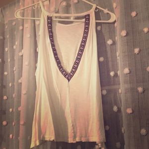 Sheer crop top with tribal detail